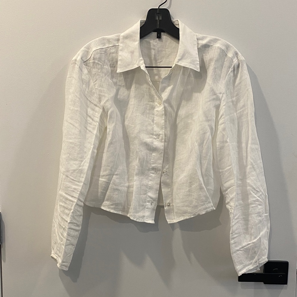 Theory White Button Down Shirt